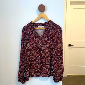 Loft long sleeve paisley top